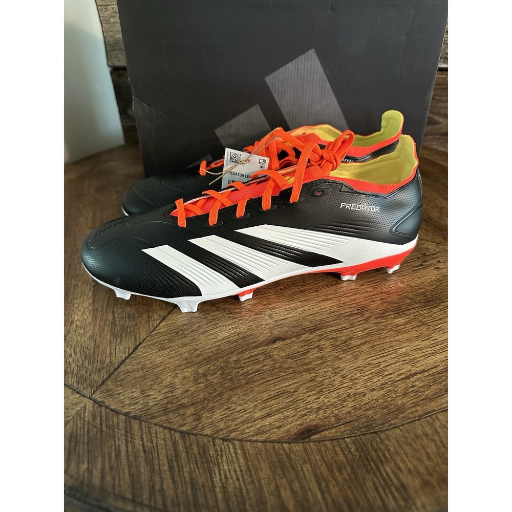 Adidas Predator League L FG Cleats Black White Orange Mens Sz 11 Women's Sz 12